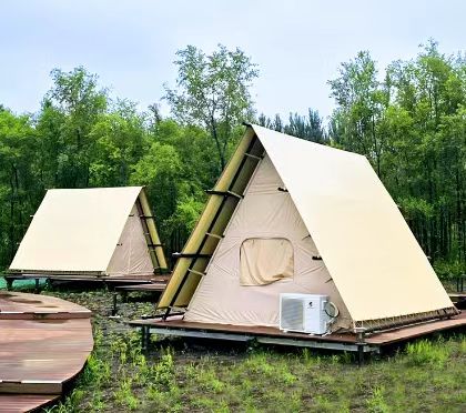 Safari tent glamping with hot tub