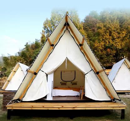 Safari tent glamping with hot tub