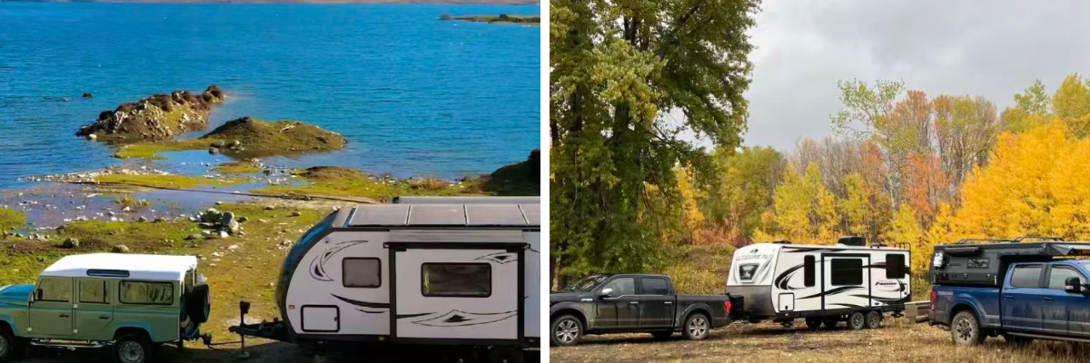 عربة تخييم ذات مصد سحب